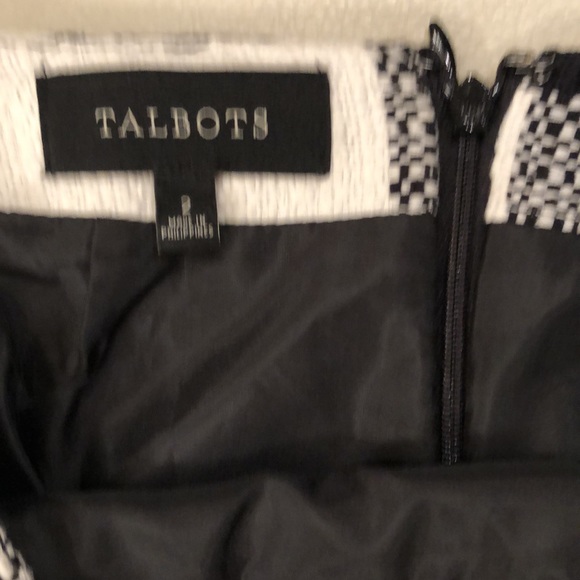 Talbots white/black checked pencil skirt, NWOT - Picture 2 of 6